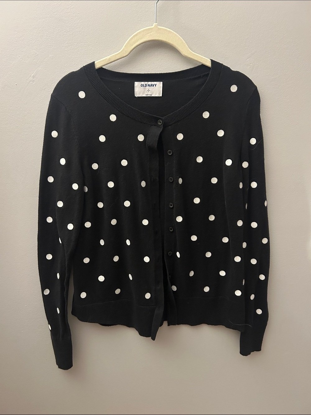 Black and white polka dot cardigan